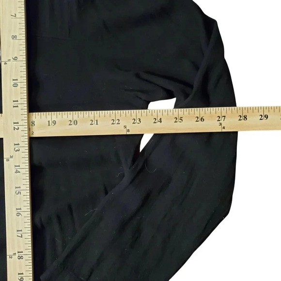 Velvet Black Button Front Hi Low Flowy Tunic Top Mini Dress L - Picture 13 of 16